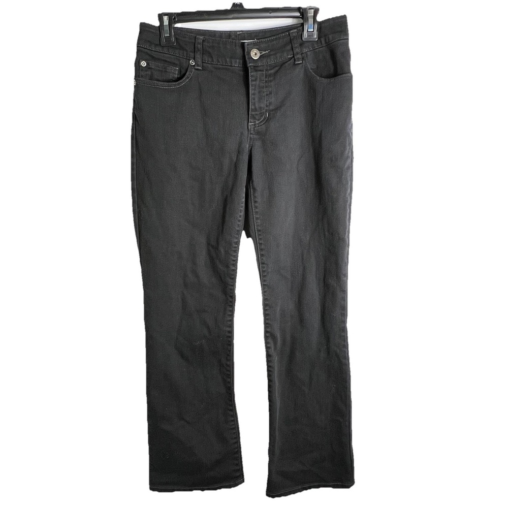 Chico's Platinum Denim Ultimate Fit Bootcut Jeans Black Womens 0 Short 30 x‎ 28